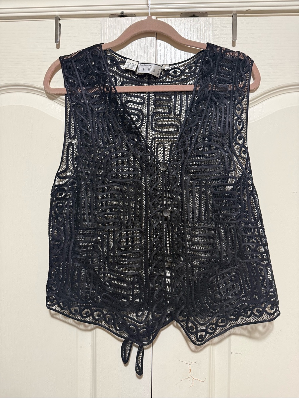 Kenar Black Lace Overlay Tank Vest